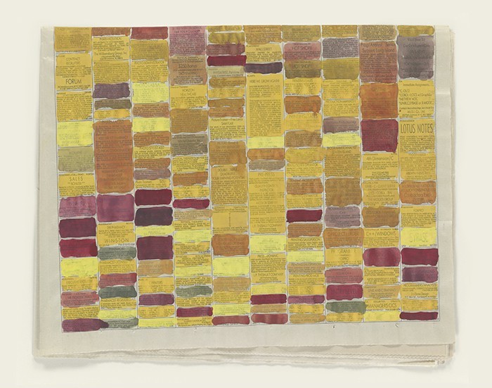 Stephen Dean, Untitled (Help Wanted Half Page), 1994, watercolor on newsprint, 11 ½ x 14 inches (29.2 x 35.6 cm). Yale University Art Gallery, New Haven, Connecticut. Gift of Werner H. and Sarah-Ann Kramarsky. © Stephen Dean / Photo: Ellen McDermott 