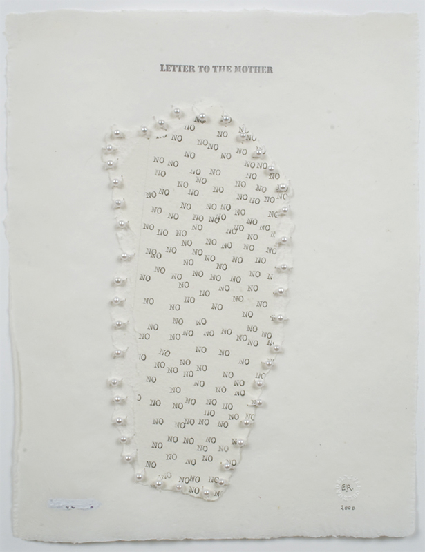 Elena del Rivero, Letter to the Mother, 2000, mixed media on paper, 10 3/8 x 8 ¼ inches (26.4 x 21 cm). © 2013 Artists Rights Society (ARS), New York / VEGAP, Madrid / Photo: Laura Mitchell